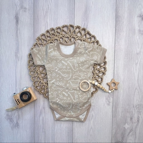Mamatti BK16525 baba body dinoszaurusz mintával, rövid ujjú, pamut