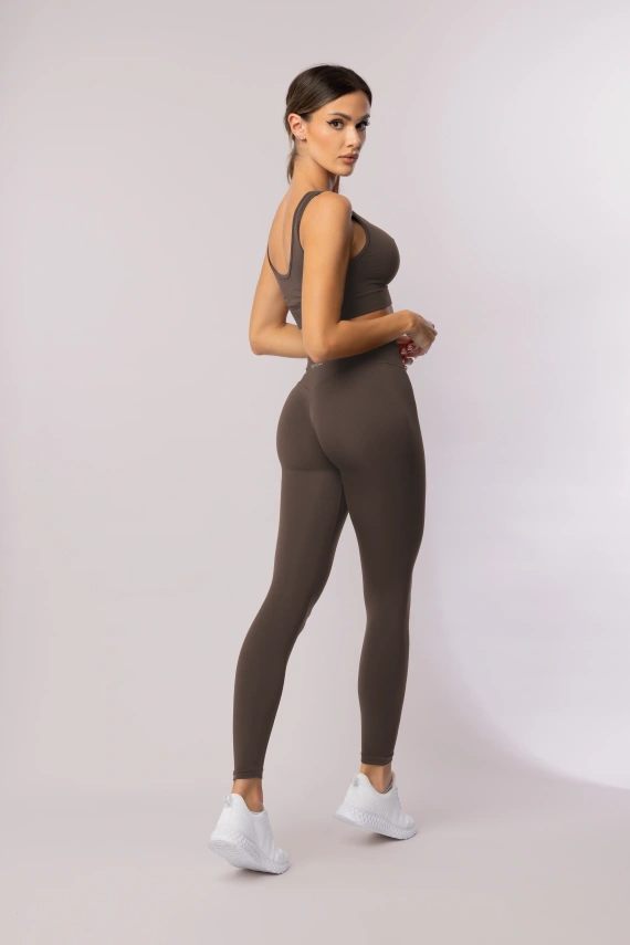 Női leggings SPAIO Flex Innergy 2.0 csokoládé varrásmentes, regenerációs támogatással