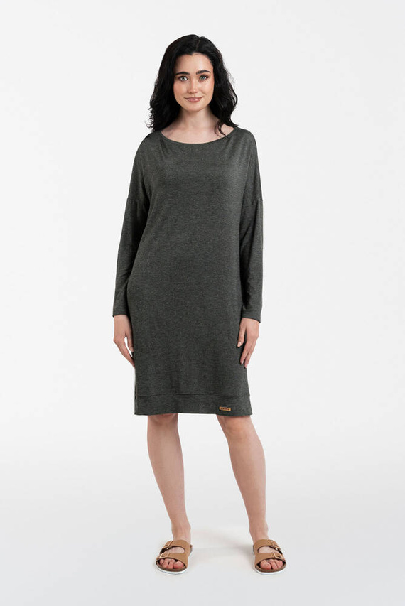 Akord női hosszú ujjú tunika Italian Fashion - sötét melange