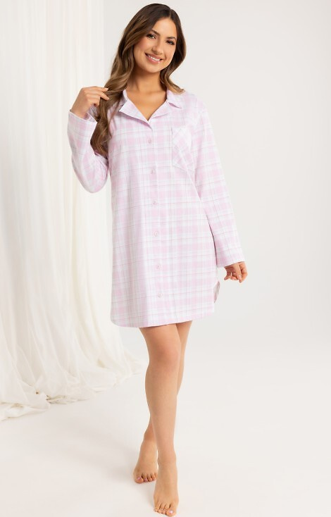 168 Női ing Regina rózsaszín - 100% pamut, hosszú ujjú, kockás