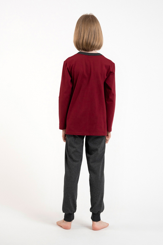 Morten Fiú pizsama Olasz divat bordó/c.melange