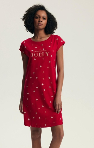 43720 Dotie Christmas női hálóing Henderson - pamut, rövid ujjú, rövid ujjú