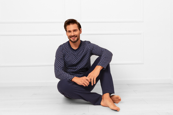 Gerard Italian Fashion férfi pizsama - pamut, hosszú ujjú, hosszú nadrág és nadrág