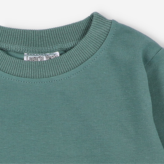 KAR-1020 Fiú hosszú ujjú blúz Lagarto Verde zöld - pamut elasztánnal, lengyel gyártmány, lengyel gyártás