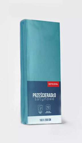Poly Detexpol mikroszatén gumis lepedő sima és praktikus turquoise
