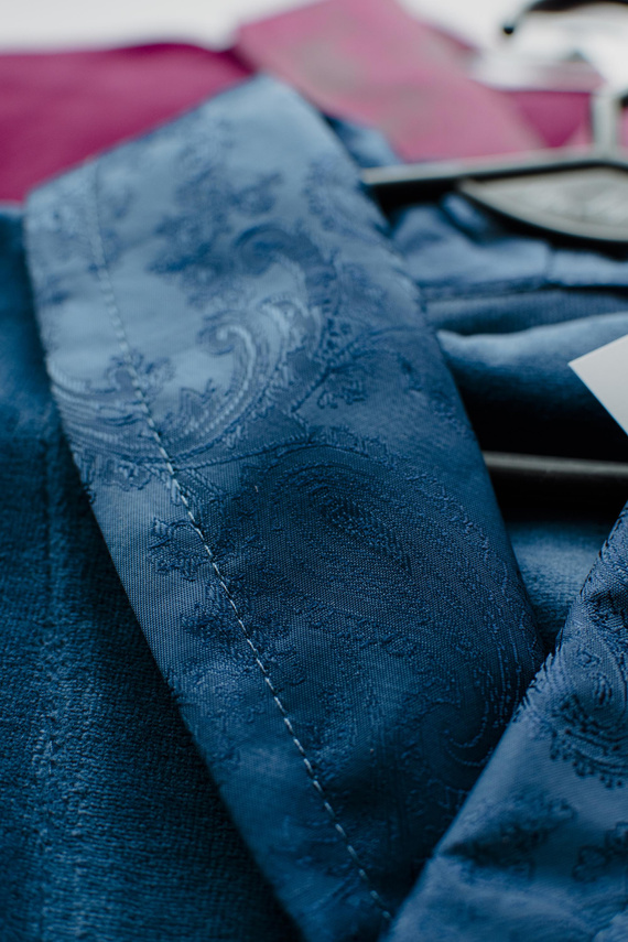 866 Noble Férfi De Lafense velúr fürdőköpeny - rövid, elegáns, pamut - denim