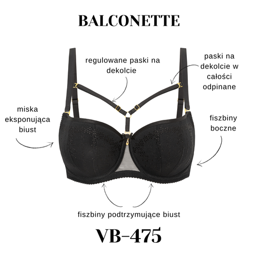 Vena VB-475 balconette K10 – melltartó díszpántokkal, formált dekolttal