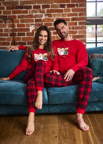 671/421 Winter Cornette női pizsama - karácsonyi, piros, pamut, hosszú ujjú, hosszú ujjú