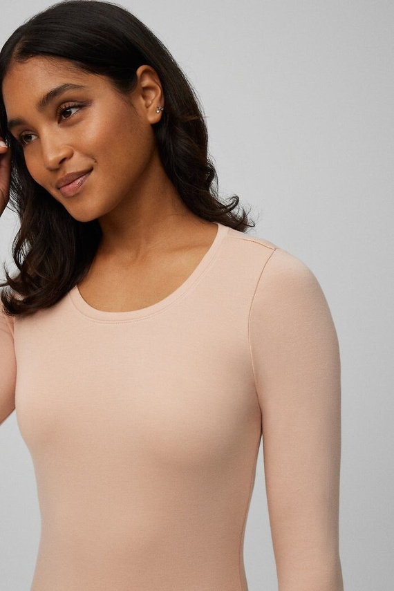Női termál póló Ysabel Mora 70017 nude- puha, légáteresztő, hipoallergén, hosszú ujjú, hosszú ujjú