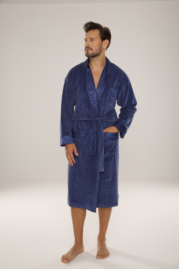 868 Noble férfi velúr fürdőköpeny De Lafense- elegáns, puha, prémium, prémium, farmernadrág