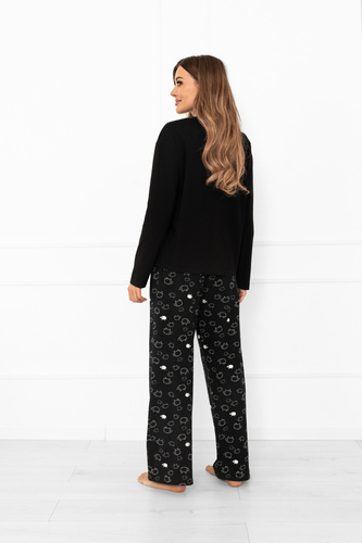 Női pizsama Bonnie - pamut, hosszú ujjú, hosszú nadrág, juh olasz divat