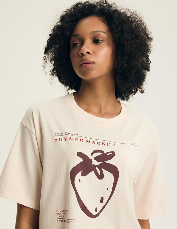 Henderson Evika 44474 női pizsama – pamut, eper mintás, rövidnadrág