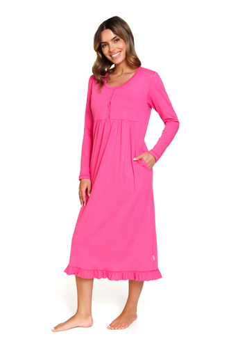 7318 Doctor Nap - Terhességi és szoptatós hálóing pamutból | Lengyel gyártmány - bazsarózsa