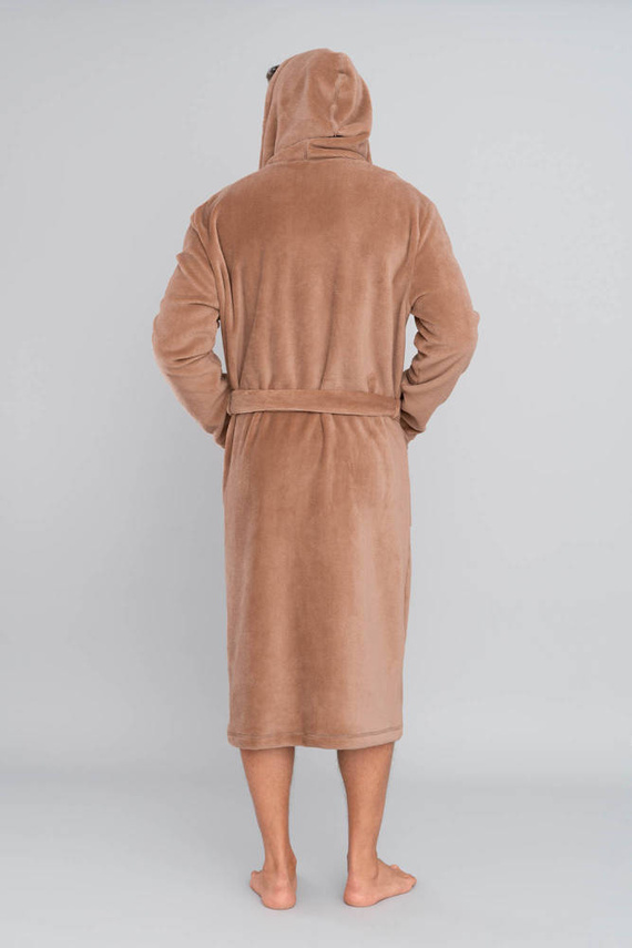 Mimas Férfi kapucnis fürdőköpeny olasz divat - teve színű