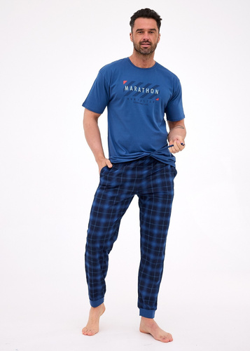 462/302 Marathon 2 Férfi Cornette pamut pizsama tengerészkék - rövid ujjú, kényelmes szett