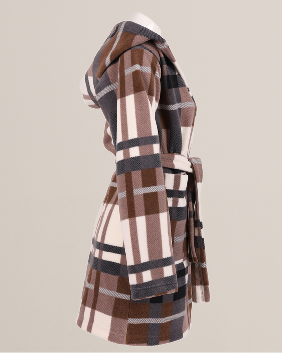 031 De Lafense fürdőköpeny takaró - meleg gyapjú női fürdőköpeny Super Cozy, barna, barna