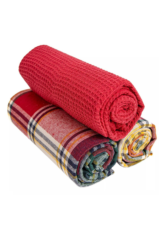 Moraj konyhai szett MRK1500-021 - pamut konyharuha 3 db. dekoratív kosárban