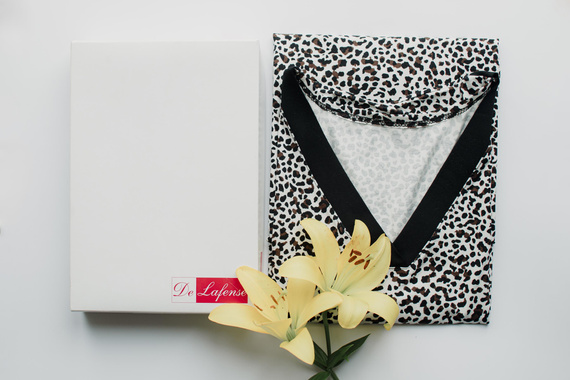 853 Kendall De Lafense - Panther viszkóz hálóing - ekrü színű terepszínű