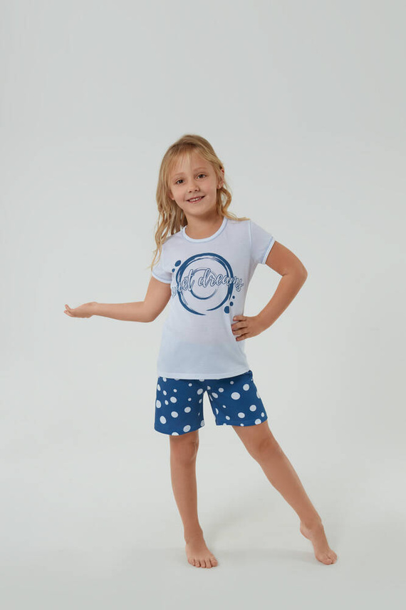 Raba Lány pizsama Italian Fashion - fehér/kék mintás - Olasz divat