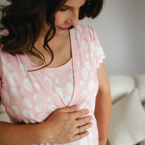 Emily Eevi bambusz kismama és szoptatós hálóing - rózsaszín