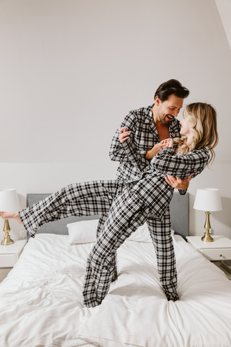 Férfi pizsama Klark - 100% pamut, hosszú ujjú és nadrágos Olasz divat