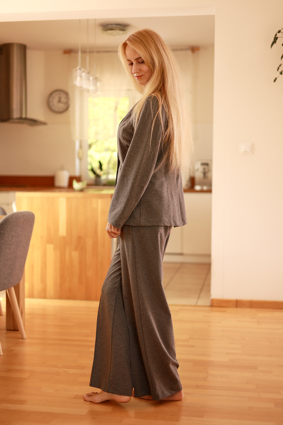 Emi - elegáns női kabát, 95% pamut 5% elasztán | lengyel márka Mirale - szürke