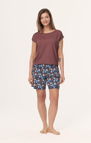 Női pizsama Matilda PI71 Mefemi by Nipplex barna - viszkóz, pamut rövidnadrágok