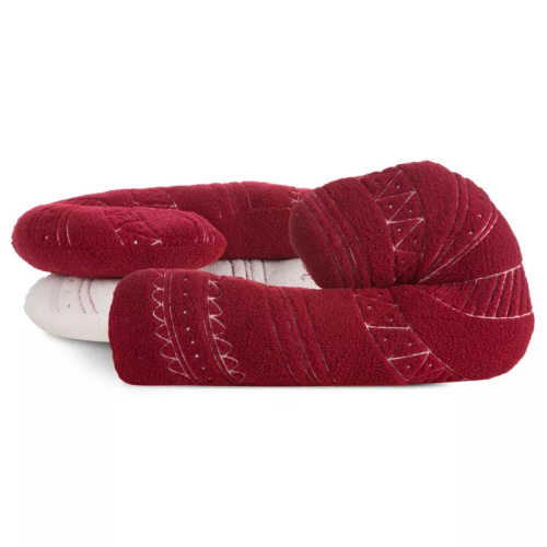 Chp 07APKarácsonyi párna Eurofirany 27x46 - cukornád, szarvasbőr imitáció, piros fehérrel