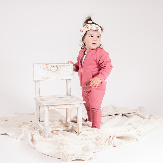 216272 Lala Nicol pulóver - rózsaszín gyermek cipzáras pulóver, méret 62-146