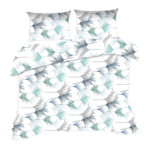 1817N Pamut ágynemű Classic E24 Karo levelek fehér kék - 100% pamut, tartós, színes, 2 darabos szett