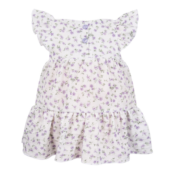 Meadow muslin Eevi ruha - rövid ujjú, kis virágokkal, könnyű, könnyű