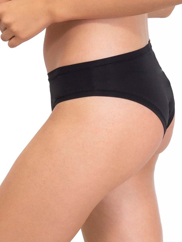 1555 Fantasztikus bugyi - varrás nélküli, mikroszálas, klasszikus szabású Sielei fekete