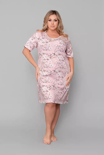 Alwa rövid ujjú hálóing Italian Fashion - rózsaszín nyomtatás