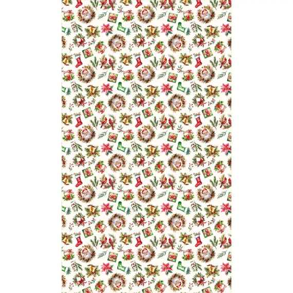 C03 Karácsonyi asztalterítő piros Markizeta - vízálló, elegáns, polírozott gyártás