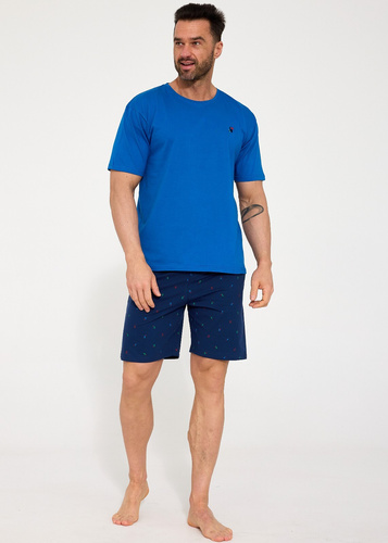 326/208 Cornette Toucan férfi pizsama - 100% pamut | Rövid ujjú + rövidnadrág | Kényelmes alvás | Stílusos hímzés