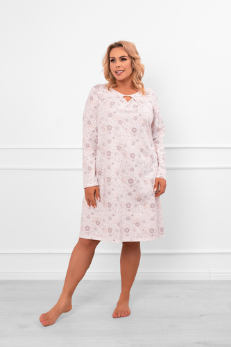 Női hálóing Satui - pamut, hosszú ujjú, virágmintás Olasz divat