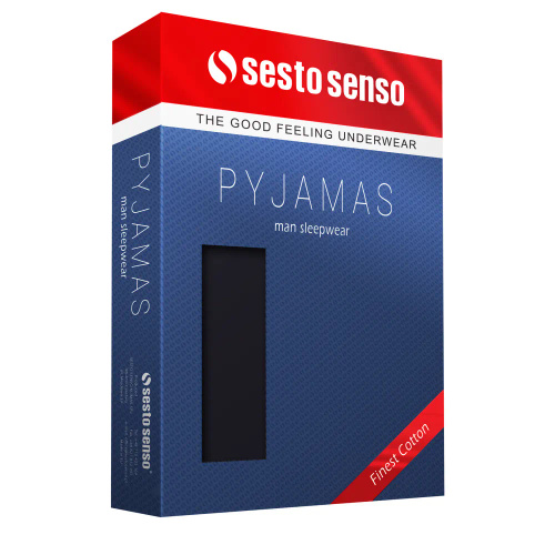 Sesto Senso 7268 Latte férfi rövid pizsama 100% pamut, kényelmes