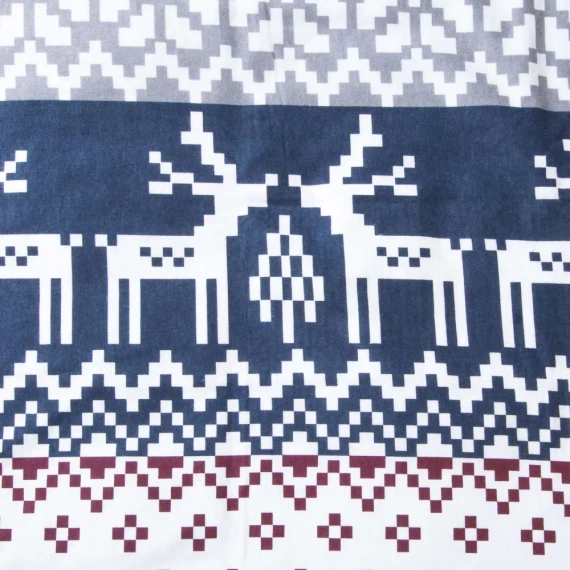 31515/1 Karácsonyi flanel ágynemű Flanelove Darymex gesztenyebarna tengerészkék- készlet 100% pamut, meleg és puha