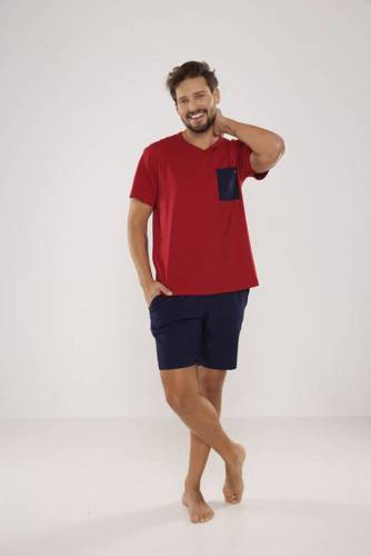 646 Kevin Férfi pizsama De Lafense - gesztenyebarna színű