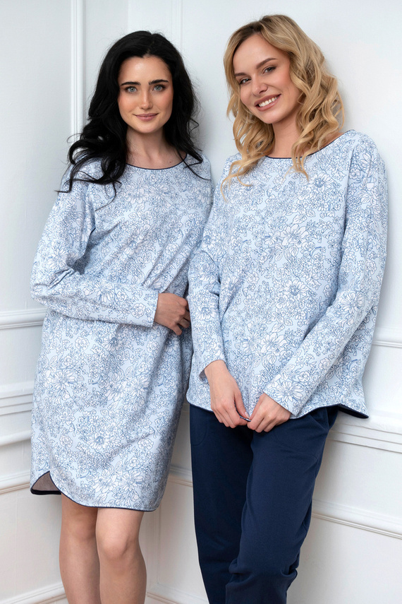 Gracjela hálóing Olasz divat - kék nyomtatás