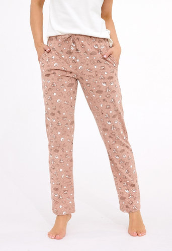 690/46 Cornette bézs női pizsamanadrág - pamut, zsebekkel, kényelemmel és stílussal