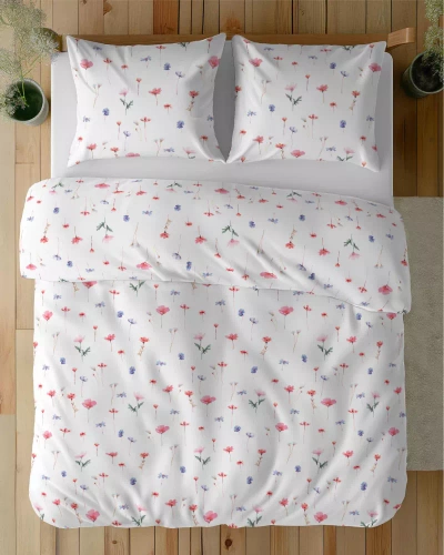 5486 B Detexpol Satin Stories fehér - rózsaszín | 100% pamut, szaténszövés, cipzár, díszdobozban