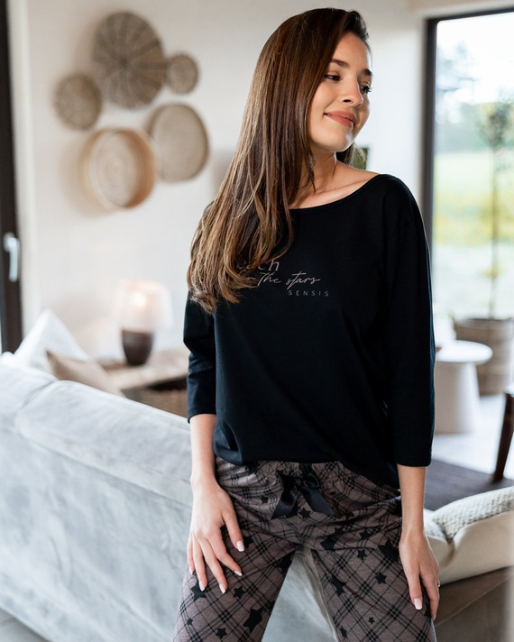 Sensis Reach For The Stars Női pizsama - fekete-barna