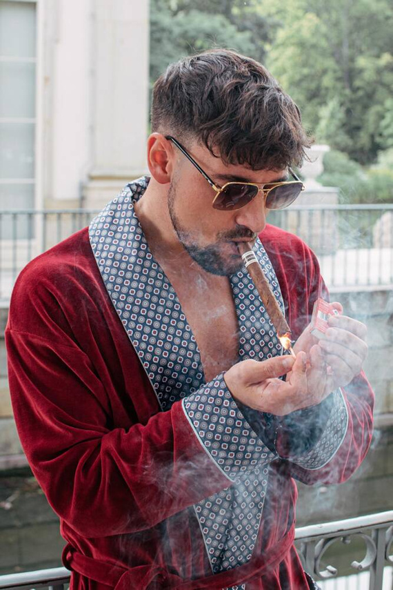 772 Bonjour férfi forex fürdőköpeny - gesztenyebarna színben