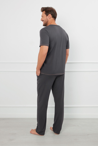 Salomon Férfi rövid ujjú pizsama, hosszú nadrág Olasz divat - grafit/méz