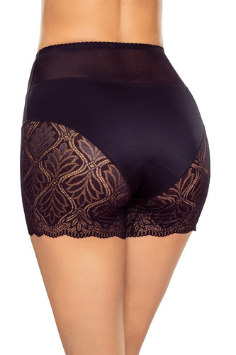 Eldar Vida fekete - alakformáló bugyi, magasított szárú, csipkés lábak, mikroszálas anyagból készült