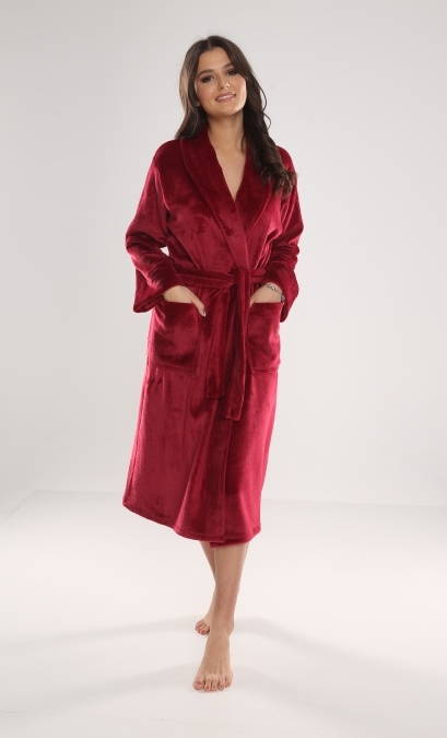 628 Abigail Long Forex női fürdőköpeny - bordó színű
