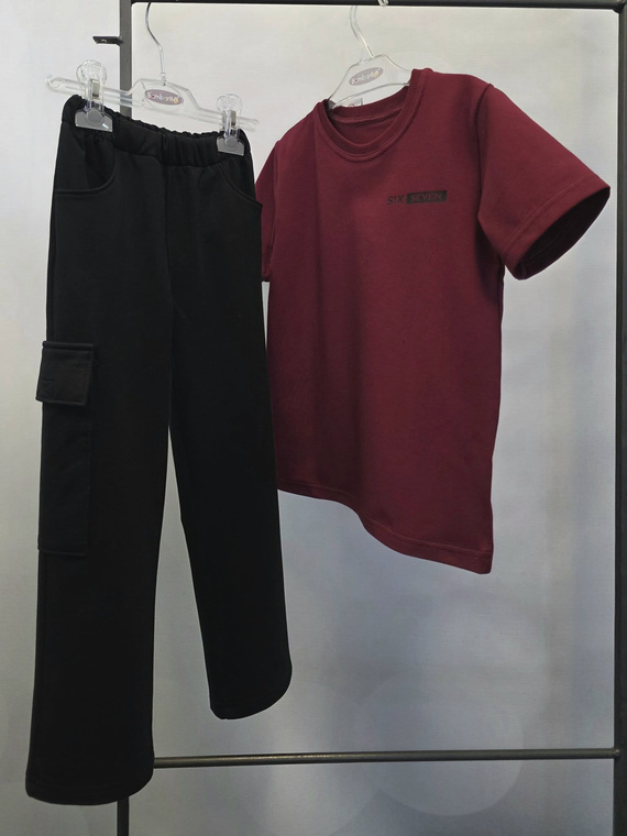 Six Seven Bambarillo fiú póló – kényelmes viselet minden napra claret