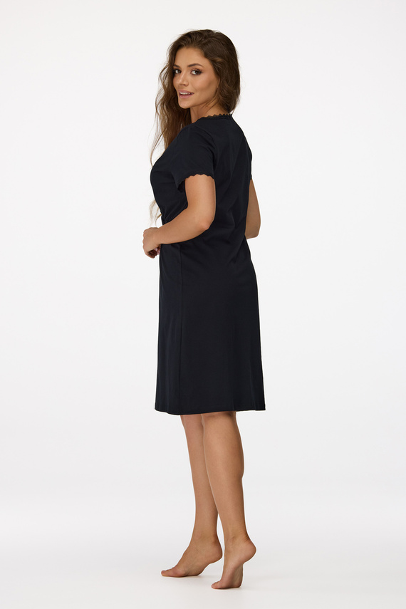 nincs. 37 Terhességi hálóing Senizo fekete - 100% pamut, csipke, rövid ujjú, szoptatáshoz, szoptatáshoz