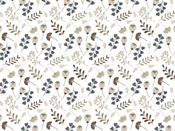 614N Klasszikus pamut ágynemű E24 Extrapościel fehér barna levelek gallyak - 100% pamut, tartós, színes, 2 darabos szett